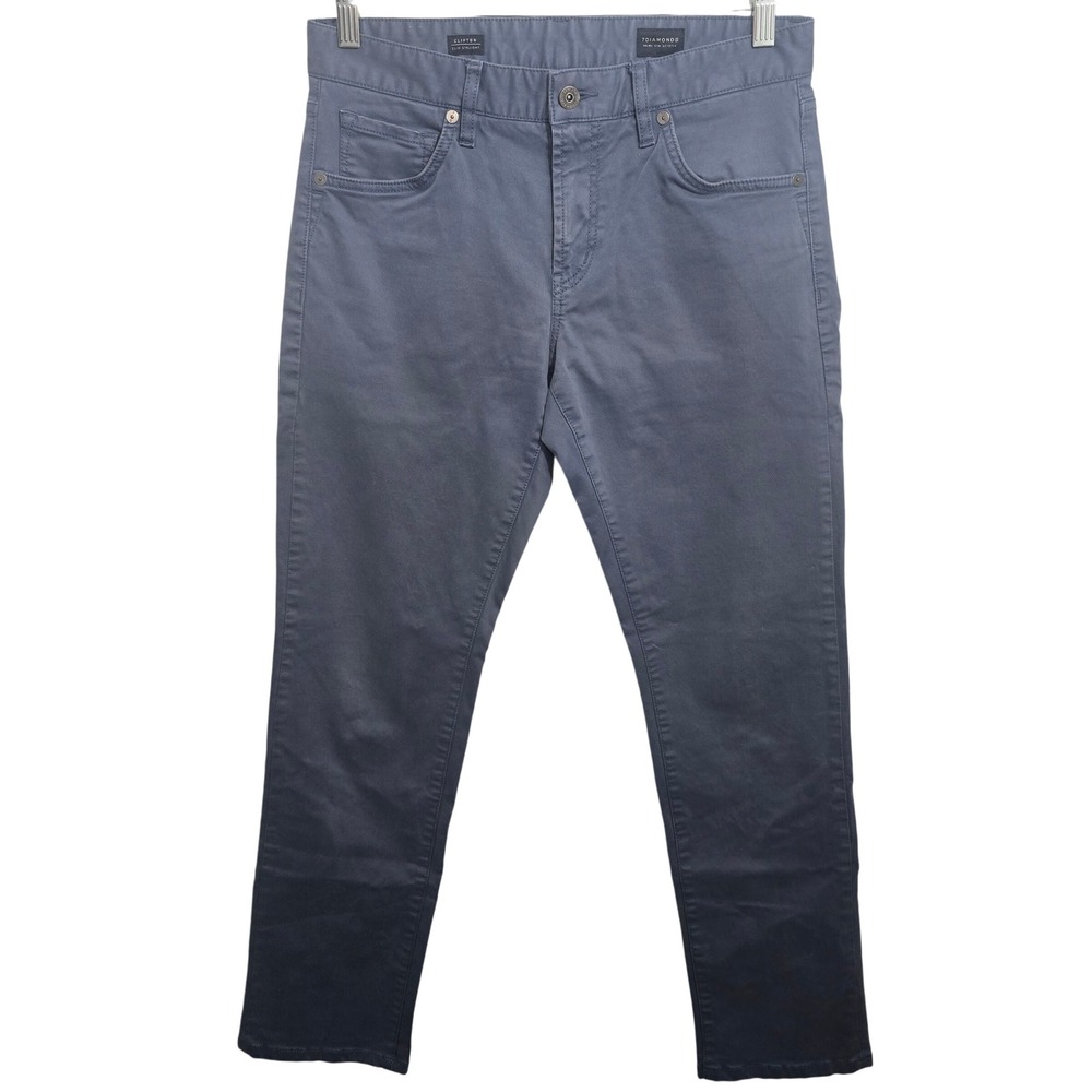 7 Diamonds Clifton Slim Straight Pants Mens 30x30 Slate Blue Chino CTM-3279714‎